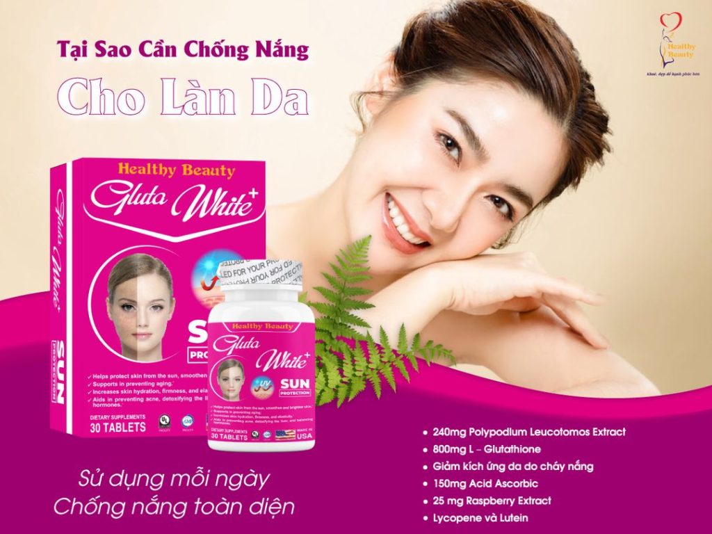 Gluta White+ – Công Thức Đặc Biệt trị nám, tàn nhang và bảo vệ làn da của bạn dưới ánh nắng, tác động xấu của môi trường.