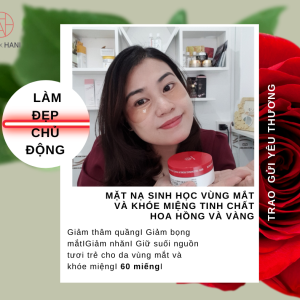 [CHÍNH HÃNG] Mặt Nạ Sinh Học Xóa Thâm Và Nếp Nhăn Vùng Mắt - Khóe Miệng Tinh Chất Hoa Hồng Và Vàng Ròng Nano  Hani x Hani Hộp 60 Miếng nhập khẩu Hàn Quốc